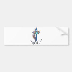 christian cross broken chains bumper sticker