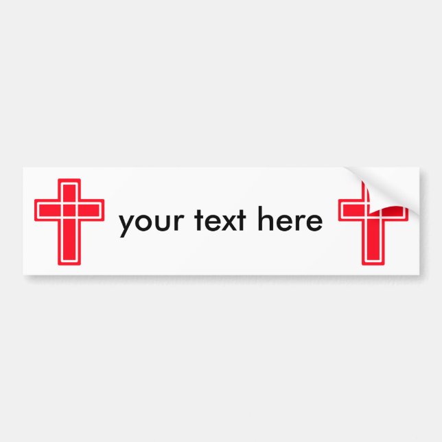 Christian cross bumper sticker for your text (Front)