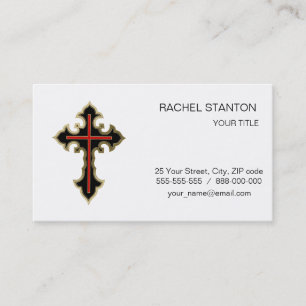 Christian cross business card