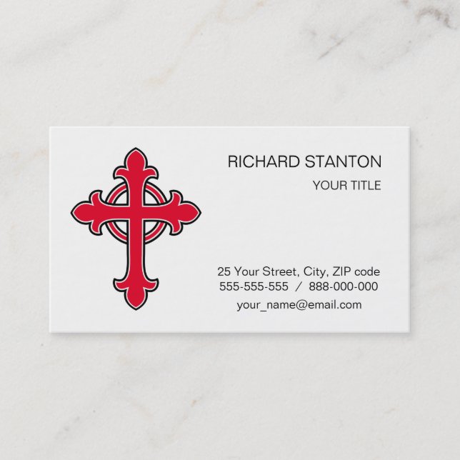 Christian cross business card (Front)