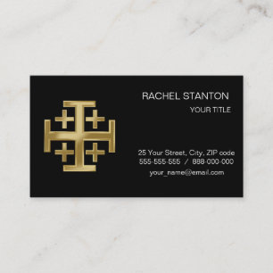 Christian cross business card