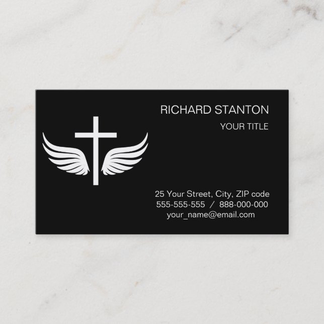 Christian cross business card (Front)
