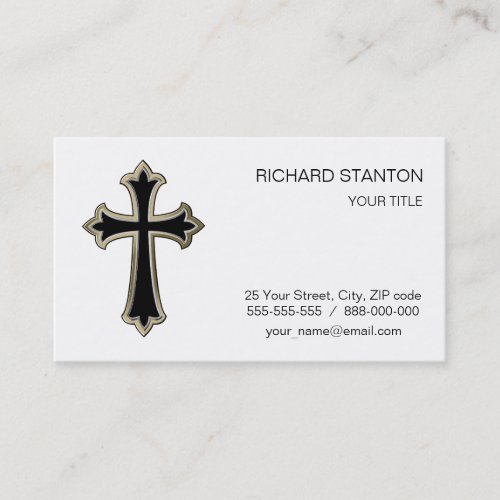 Christian cross business card