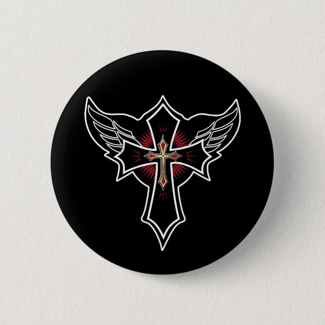 Christian cross button (Front)