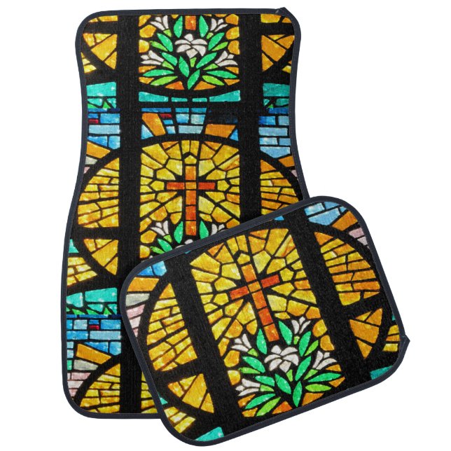 Christian cross car floor mat (Set)