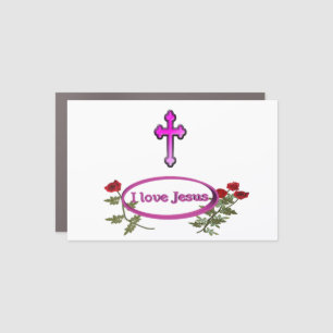 Christian cross car magnet