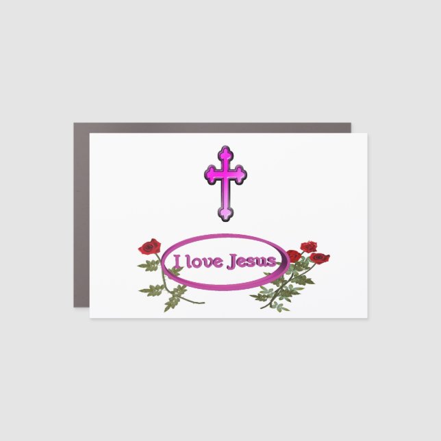 Christian  cross car magnet (Front)