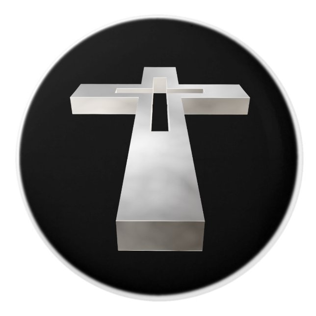 Christian cross ceramic knob (Front)