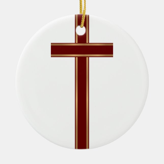 Christian cross ceramic ornament (Front)