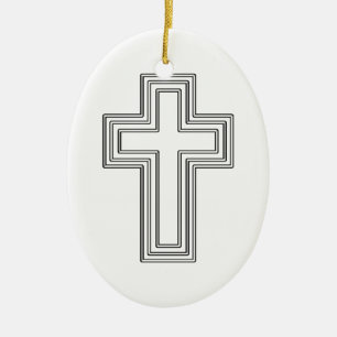 Christian Cross Ceramic Ornament