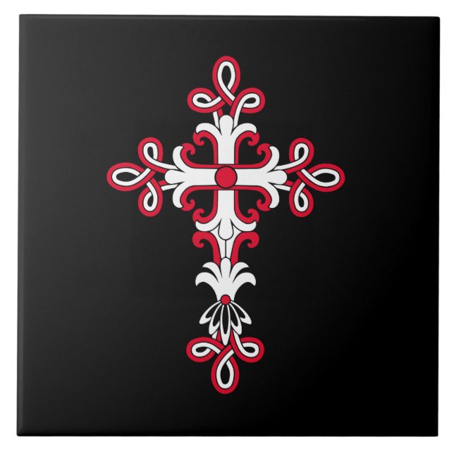 Christian cross ceramic tile (Front)