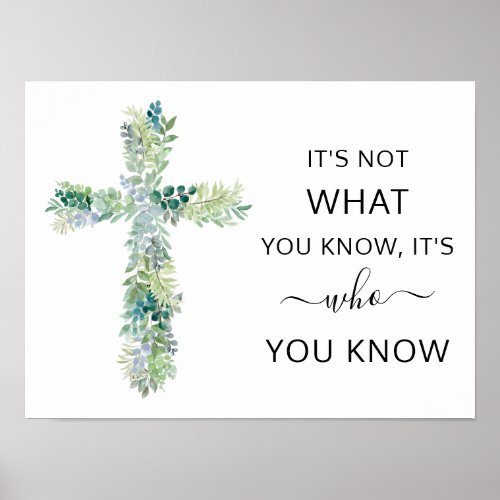 Christian Cross Christ Who You Know Poster