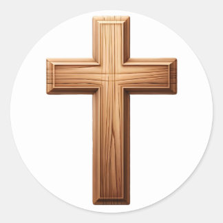 Christian Cross Classic Round Sticker