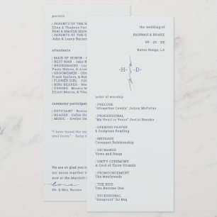 Christian Cross   Couple Initials Wedding Ceremony Program