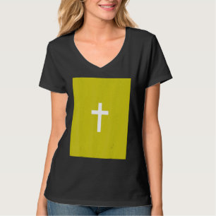 Christian Cross Crucifix Green Background Jesus Ev T-Shirt