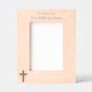 Christian Cross Crucifix Memorial Keepsake  Engraved Frames