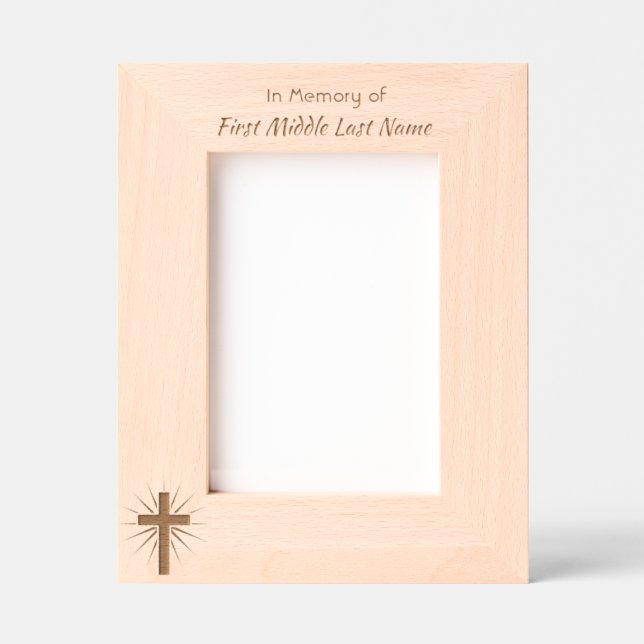 Christian Cross Crucifix Memorial Keepsake  Engraved Frames (Front)