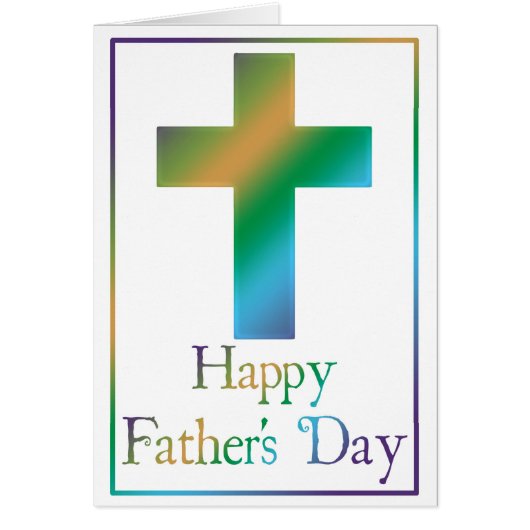 Christian Cross Design 3 Happy Father's Day Card (Front)