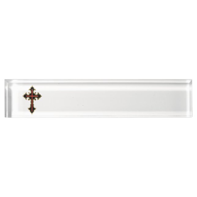 Christian cross desk name plate (Front)