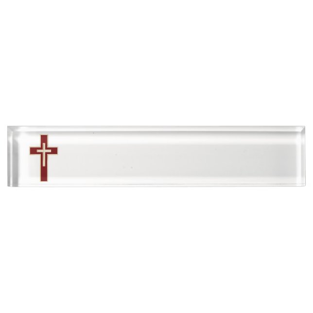 Christian cross desk name plate (Front)