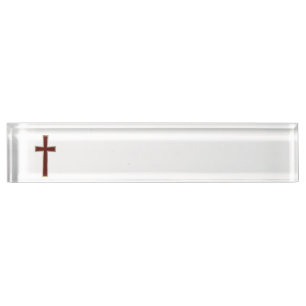 Christian cross desk name plate