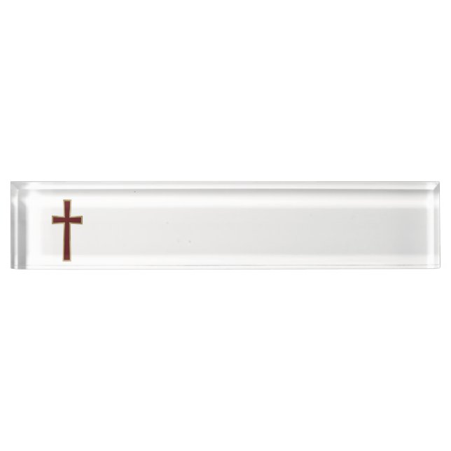 Christian cross desk name plate (Front)