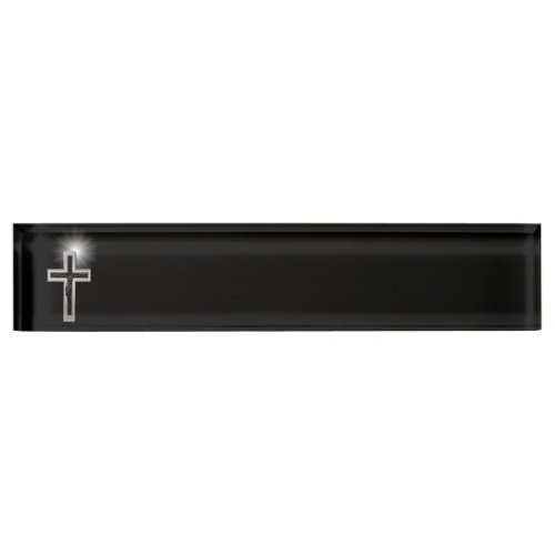 Christian cross desk name plate