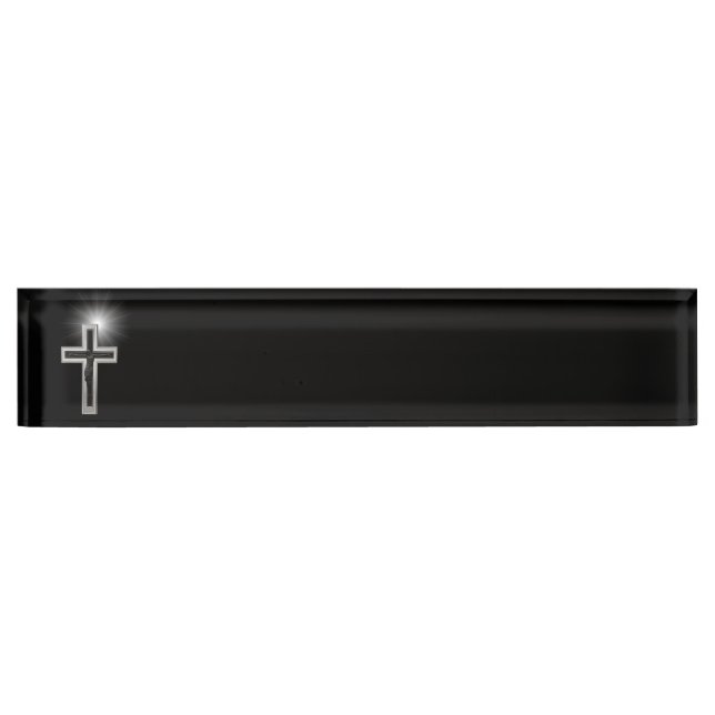 Christian cross desk name plate (Front)