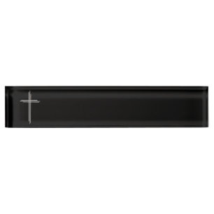 Christian cross desk name plate