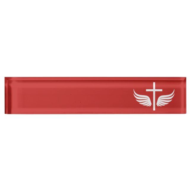 Christian cross desk name plate (Front)