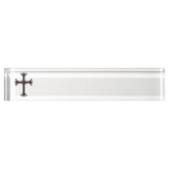 Christian cross desk name plate (Front)