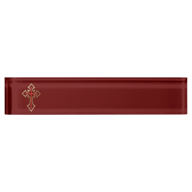 Christian cross desk name plate (Front)
