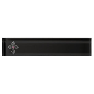 Christian cross desk name plate