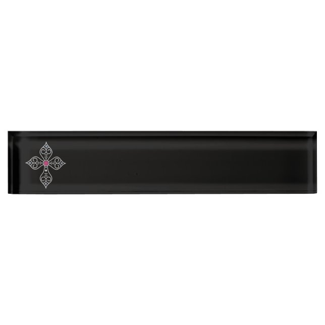 Christian cross desk name plate (Front)