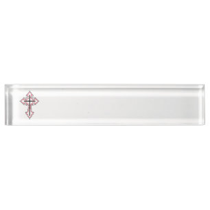 Christian cross desk name plate
