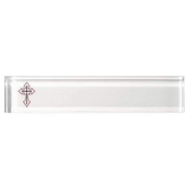 Christian cross desk name plate (Front)