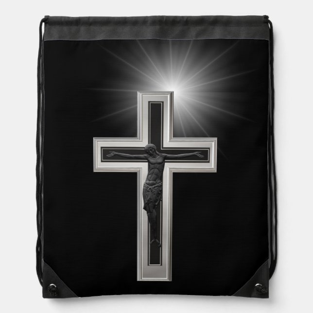 Christian cross drawstring bag (Front)