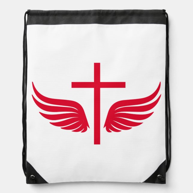 Christian cross drawstring bag (Front)