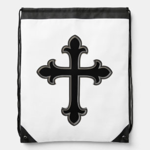 Christian cross drawstring bag