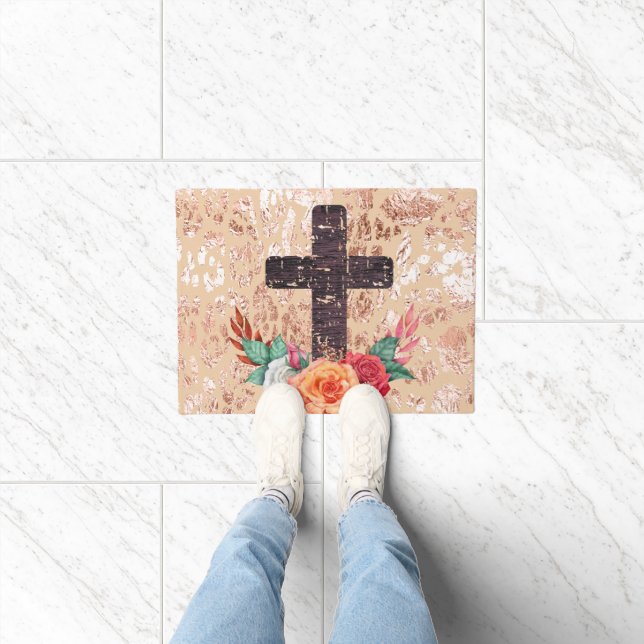Christian Cross Easter Jesus Baptist Catholic Love Doormat (Indoor)