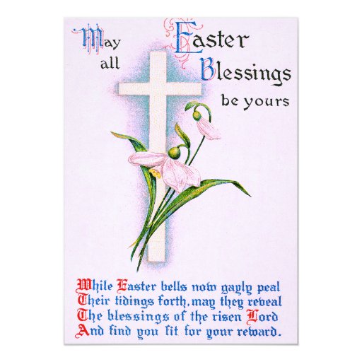 Christian Cross Easter Lily Poem Card | Zazzle