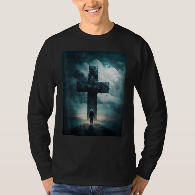 Christian Cross Faith and Prayer T-Shirt (Front)