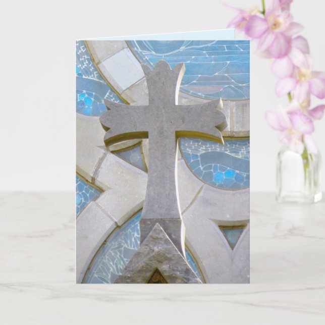 Christian Cross Folded Card (Orchid)