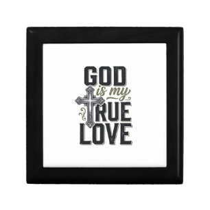 Christian Cross God Is My True Love Vector Gift Box