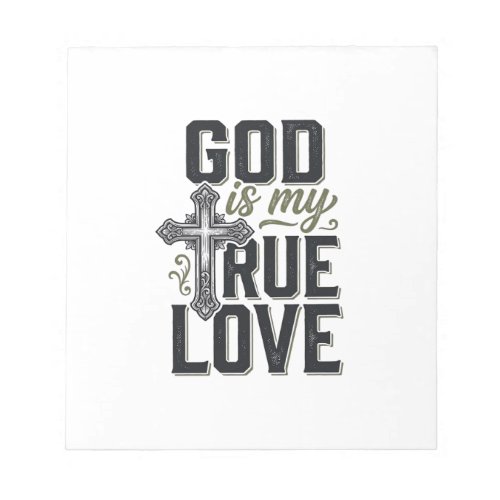 Christian Cross God Is My True Love Vector Notepad