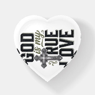 Christian Cross God Is My True Love Vector Paperweight