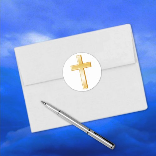 Christian Cross Gold Stickers