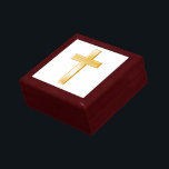 Christian Cross, Gold Symbol Gift Box<br><div class="desc">The cross is a central symbol of the Christian faith. This symbol also serves as a reminder of Christian religious beliefs and spiritual devotion. The mahogany wood gift box is 5.125" Square with a 4.25" Tile  ***Please note gold color is not metallic.***</div>