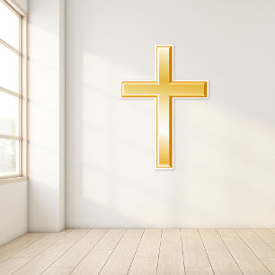 Christian Cross Gold Wall Decal