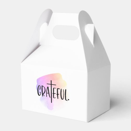 Christian Cross Grateful Typography Favor Boxes
